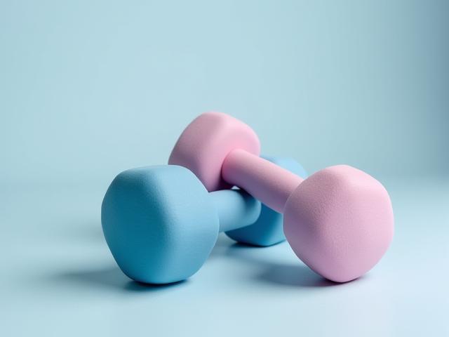 Lightweight neoprene dumbbells in soft pastel colors