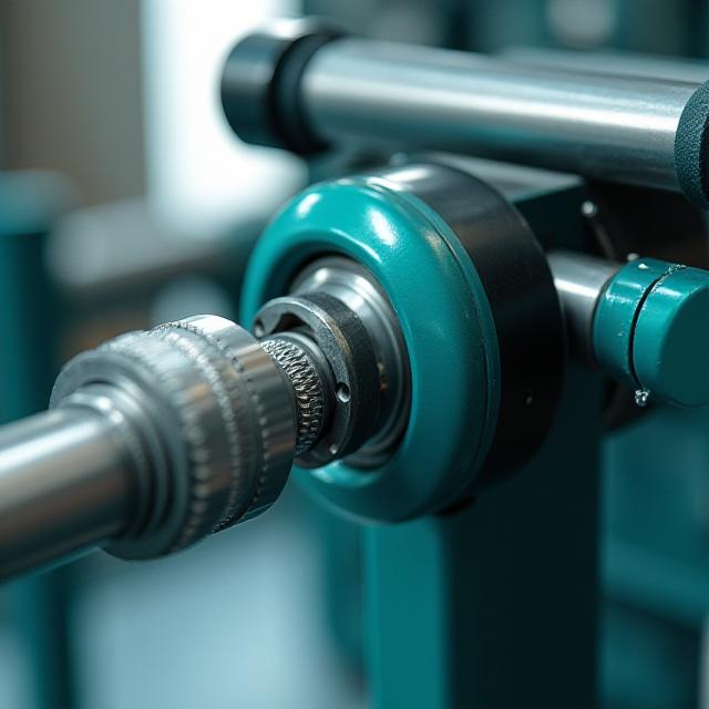 Close up of the high-quality hydraulic drive system